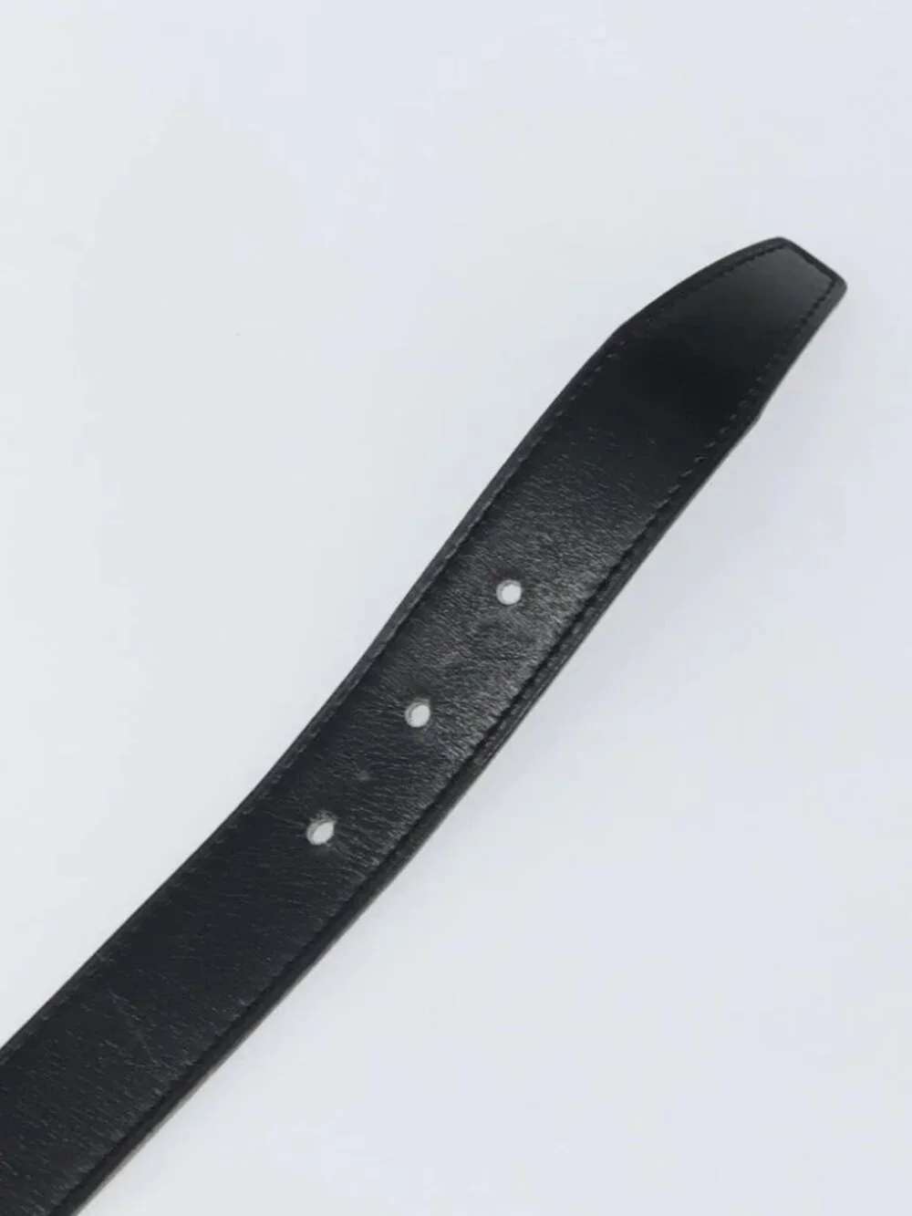 HERMES Belt Leather 44.5" Black Gold Auth - Picture 11 of 11